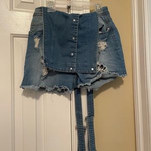 Jean short over-alls